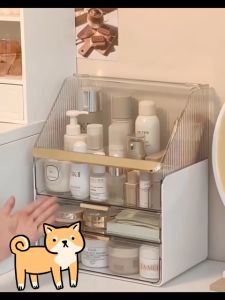 กล่องเก็บเครื่องสำอางแบบแบ่งชั้น กล่องใส่เครื่องสำอาง ตู้เก็บเครื่องสำอา ชั้นวางเครื่องสําอาง ชั้นจัดระเบียบเครื่องสำอาง ความจุสูง