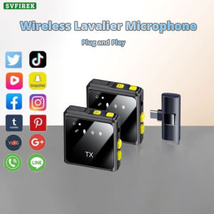 Wireless Microphone 2.4GHz Clip-on Lavalier Microphone Smart Noise Reduction For Live Streaming Vlog Video Recoding