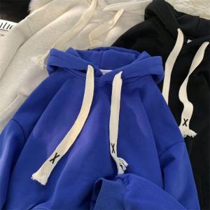 COD  Trend Lelaki Sweater Klein Blue ins Tambah Bulu Musim Luruh dan Musim Sejuk Bahagian Atas Kot Luar Bertudung Longgar dan Serba Boleh  CNN