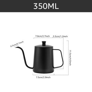 350/600ML Pour Over Coffee Kettle Gooseneck Kettle Spout Coffee Pots Stainless Steel Gooseneck Drip Kettle Swan Neck Thin Mouth