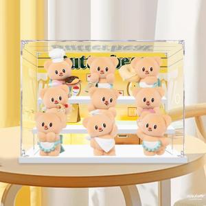 Butter Bear Acrylic Display Case Dustproof Storage for TOPTOY Operating Day Series Cute Bear Model Showcase Organizer