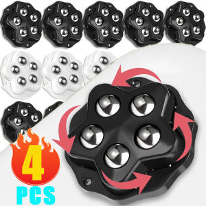 4PCS Self Adhesive Caster Wheels Mini 360° Rotation Furniture Wheels with Brake Pads Universal Furniture Mute Sticky Pulley