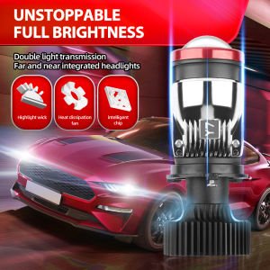 2pcs H4 Canbus LED Headlight Mini Lens Projector Bulb 6000k 30000LM High Low Beam Turbo Fan 9003 LED Light Lamp For Car/Motor