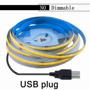 5V USB COB LED Strip 1-5M 320LEDs/M Touch Sensor Dimmable Flexible Tape for Mirror TV Kitchen Room DIY Backlight Decor Lighting