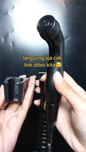 Jet Shower Cebok Toilet spiral hitam Pvc plus stop kran 2on/off - 1/2 Inch - High Quality