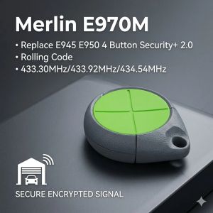For Merlin E970M Garage Door  Opener Remote E945 E950 4 Button Security+ 2.0 Roller Gate Operator Rolling Code