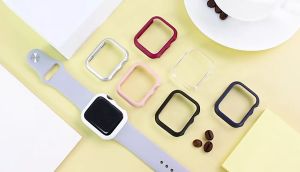 CNAGAIN Frosted Hard Matte Bumper Cover for Apple Watch Case Serie 8 7 45mm 41mm 44mm 40mm Smart Watch Series SE 8/7/6/5/4/3/2/1 42mm 38mm