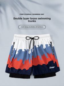 กางเกงว่ายน้ำชาย กางเกงขาสั้นลำลอง ระบายอากาศได้ดี กางเกงว่ายน้ำแบบแห้งเร็ว กางเกงว่ายน้ำชาย 2025 ใหม่ กางเกงว่ายน้ำชายสองชั้นขนาดใหญ่สำหรับผู้ใหญ่