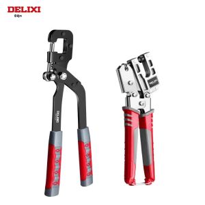 Kìm Bấm Lỗ Kim Loại DELIXI 10/12 Inch Dụng Cụ Tạo Lỗ Ép Và Khóa Dùng Để Cố Định Khung Và Dập Tấm Keel