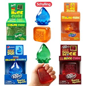 Schylling Needoh Nice Cube & Drop Shaped Fidget Toy Stress Relief Anti-Anxiety Focus Blind Box Toy for Adults ADHD Autism
