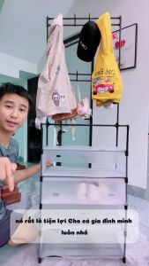 Kệ Giày Chữ L Cao Cấp Treo Quần Áo Nón Túi Xách Để Giày Dép Có Nắp Đậy Chống Bụi Hiệu Quả