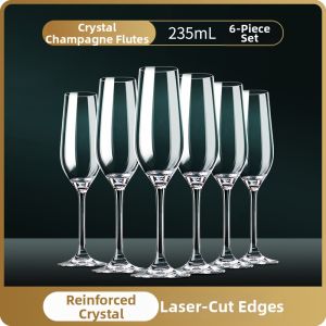 Manwei | Elegant Crystal Champagne Glass Set 6 Pieces