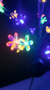 Solar Lampu Raya Cherry Flower Lampu Solar Lawn Light Waterproof Fairy Lights Outdoor Solar Flower Light for Garden Christmas Tree Decorative Light Ramadan Decoration