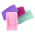 1PC Tấm Làm Sạch Cọ Trang Điểm Bằng Silicon Di Động Có Tay Cầm, Miếng Đệm Góc Vuông Để Làm Sạch Sâu - Sử Dụng Tại Nhà & Thương Mại. 