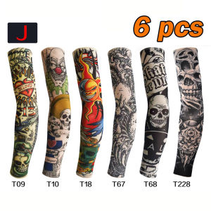 6 PCS/Lot Tattoo Sleeves Cycling Fishing for Men UV Protection Stretchy Breathable Party Sport Cooling Street Tattoo Arm Sleeves