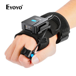 Eyoyo Wearable Glove QR Code Scanner 1D 2D Finger Ring Bluetooth Barcode Scanner Left&Right Hand Wearable Portable Wireless Book Inventory Bar Code Reader Compatible with iPhone iPad Android Tablet