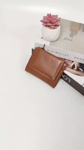 VALQO CAMELIA Dompet Kulit Sapi Wanita Dompet Kartu Resleting Dompet wanita ecil Dompet Pendek