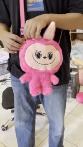 Tas Selempang Labubu Anak Boneka Kepala Lucu Penyimpanan Uang Hp Kosmetik Slempang La Bubu Fashion