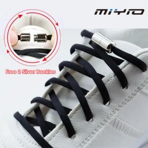 MIYIO 1 Pair No Tie Shoelaces for Kids and Adult Shoelace for Sneakers Elastic Shoe Laces Semicircle Quick Lazy Laces Colorful Capsule Buckle