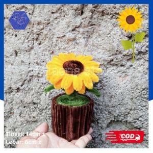 Termurah Bunga Kawat Bulu | Pot Mini Bunga | Pipe Cleaner