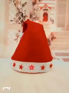 Christmas SANTA Hat Hairball Red Santa Claus Cap Festival Costume