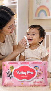 Baby Pro Unscented Baby Wet Wipes 80 Sheets Pure Water Gentle & Safe For Newborns And Sensitive Skin