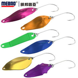 3PC Vib Micro Spoon Lure Metal Jig Spinner Bait for Bass Fishing Swim Baits Sequins Spinner Lures in Green Orange Yellow Purple Blue