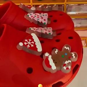Potdemiel | Hot Sale Christmas Led Flashing Lights Series Diy Shoe Charms Pvc Fun Matching Shoe Flowers Shoe Buckles Decorative Small Gifts