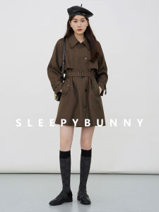 Draping Waist-Trimming Commuting Vintage Style Trench Coat