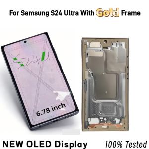OLED 6.78" Display For Samsung Galaxy S24 Ultra 5G SM‑S928B/DS S928U LCD Touch Screen Digitizer Assembly Replacement With Frame