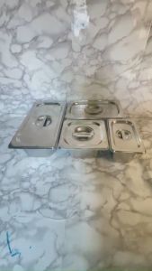 Khay inox đựng thạch topping đựng thực phẩm (nhiều size)