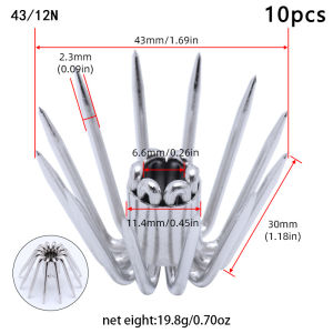 10 pieces of oversized stainless steel squid hooks high-quality squid hooks and fishing accessories for sea vessels