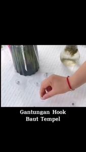 Gantungan Hook Model Baut Mur / Alat Cantelan Tempel Dinding Untuk Kunci Kalender Pigura Peralatan Dapur Kamar Mandi Tahan Air / Nailess Hook Hanger Berkualitas Anti Patah Perekat Kuat / Gantungan Kait Tanpa Paku Bor / Organizer Rumah Tangga Multifungsi