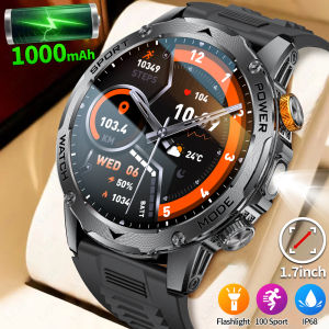 LIGE New Bluetooth Call Smart Watch Men 1000mah AMOLED Sport Fitness LED Flashlight 3ATM Waterproof Smartwatch For HUAWEI Xiaomi