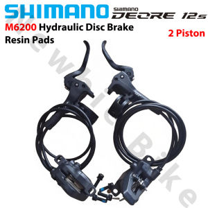 SHIMANO | SHIMANO DEORE M6200 2 Piston Hydraulic Disc Brake for MTB Mountain Bike Upgraded Version of M6100 with Resin Pads Bicycle Parts