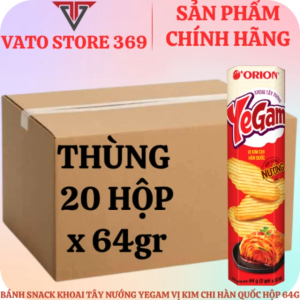 Bánh snack khoai tây nướng YEGAM vị Kim chi hàn quốc hộp giấy 64g