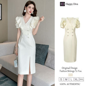 Happy Diva Womens Dresses Puff Sleeve Dresses Cream Dresses Wedding Party Dresses 50941