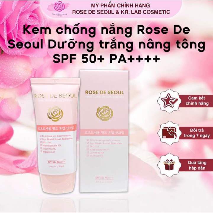 KEM CHỐNG NẮNG ROSE DE SEOUL pink toneup suncream 50ml Hàn quốc (spf 50+ PAA++) bản mới 2022 hạn 2025