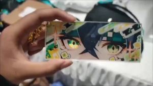 Game  Keychain Bookmark Acrylic Cards Kinich Turnfire Hunt Eyes Pupil of The Sky Card High-value Eye Reflective Collection Gift