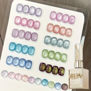 10pcs Glass cat eye nail polish gel Set 2025 new style Blue Pink cat eye nail art suitable for womens nail salon