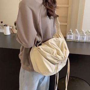 Versatile Drawstring Crossbody Bag Large Capacity Sling Bag for Women Stylish Tote Bag