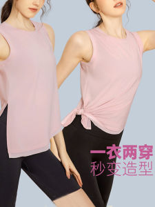 เสื้อกั๊กโยคะฤดูใบไม้ร่วง/ฤดูหนาวสำหรับผู้หญิง เสื้อวิ่งออกกำลังกายแบบยาว แขนกุด ชุดออกกำลังกาย ชุดฟิตเนส ชุดโยคะ ชุดออกกำลังกาย