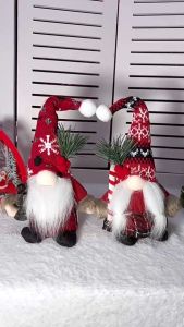 Christmas High-end Decorations with Lights~Knitted Hat Luminous Doll Rudolph