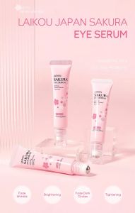 Sakura Eye Serum for eyebag dark circle firming lifting Eye serum for fine lines wrinkles Removes Eyebags And UnderEye Circles Flattens Glowing and Radiant Eyes for Youthful Fast Improve Under Eye Skin Tone Eyebag Remover Eye Puffiness Remover Anti Aging