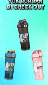 Botol Minum Sport Dengan Bola Shaker dan Sedotan Ideal Untuk Kegiatan Olahraga Botol-8896