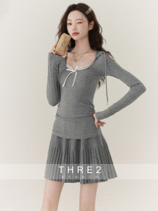 American Casual Grey Half-length Skirt Womens High-waist Pleated Short Skirt Spring 2025 New Style Polyester Cotton Blend