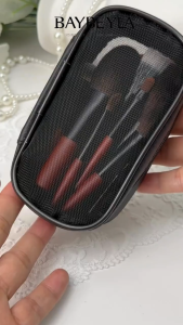 BAYBEYLA Mini Animal Hair Travel Makeup Brush 12-Piece Set (Includes Brush Bag)