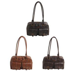 【HRFS】 กระเป๋า Tote สำหรับผู้หญิง หนัง PU คุณภาพสูง ดีไซน์เรียบหรู เหมาะสำหรับเดินทางและทำงานในสีคลาสสิก