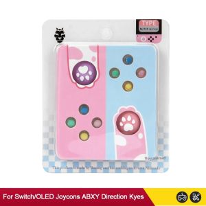 Colorful Replacement ABXY Direction Key Crystal Button Joypad Thumbstick Grip Cover for Switch/OLED Analog Joystick Cap