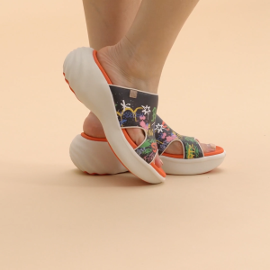 UIN Sitges Ⅲ Womens Summer Chunky Platform Slide Wedges Sandal Comfortable Art Travel Shoes